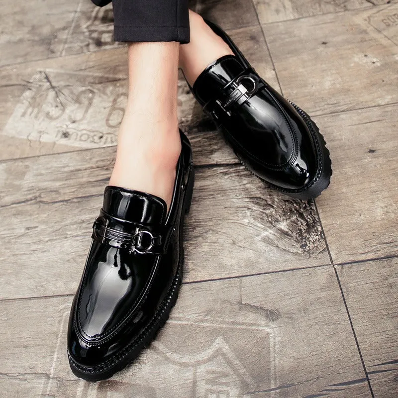 2024 Summer New Men's Casual Leather Shoes Korean Style Trendy Men's Fashion Casual Versatile Slip-on Loafers