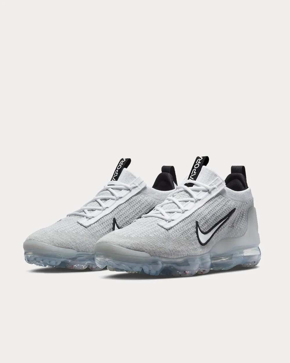 Air VaporMax 2021 FK White / Black / Metallic Silver Low Top Sneakers