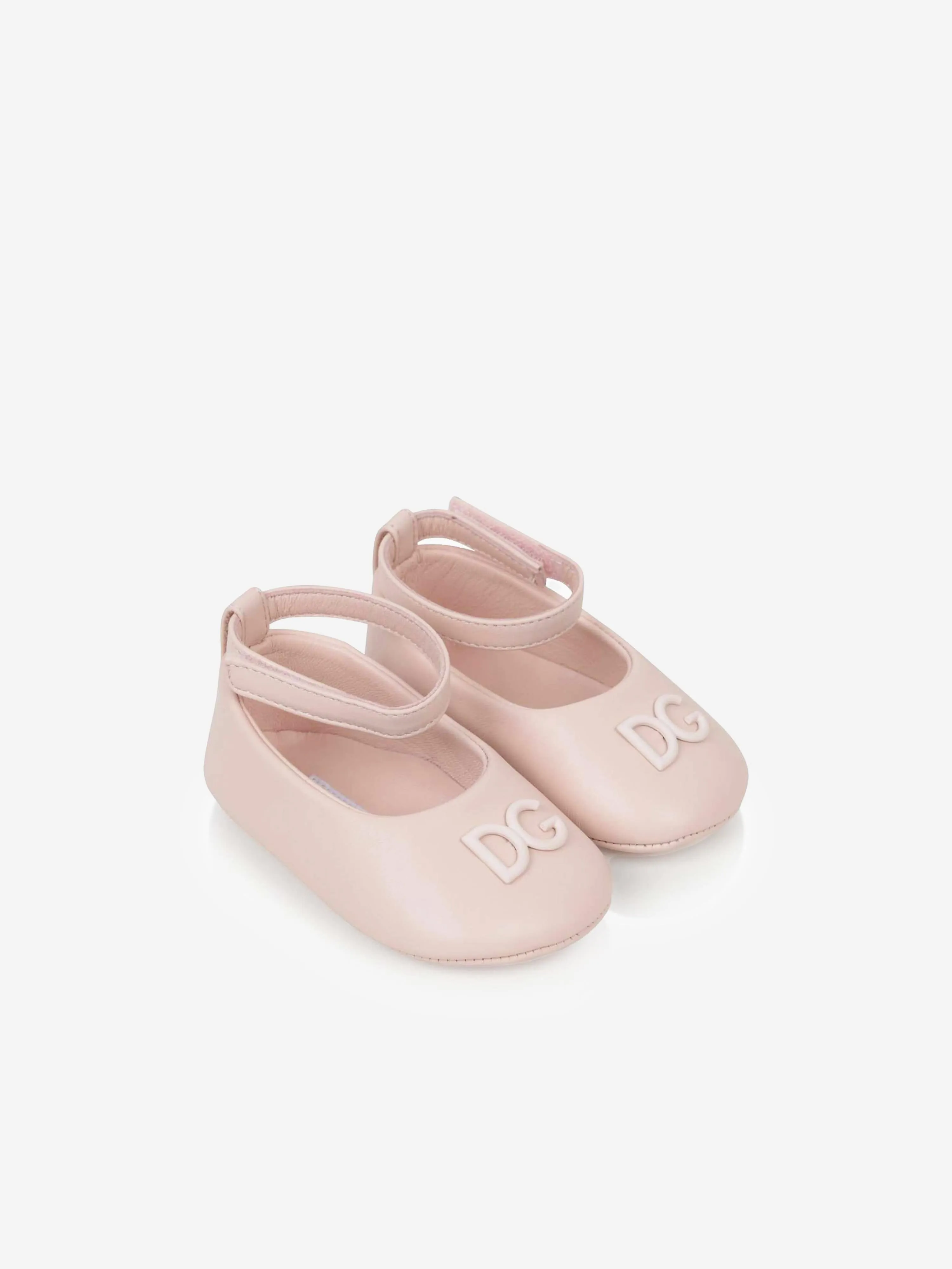 Baby Girls Leather Ballerina Shoes in Pink