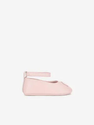 Baby Girls Leather Ballerina Shoes in Pink