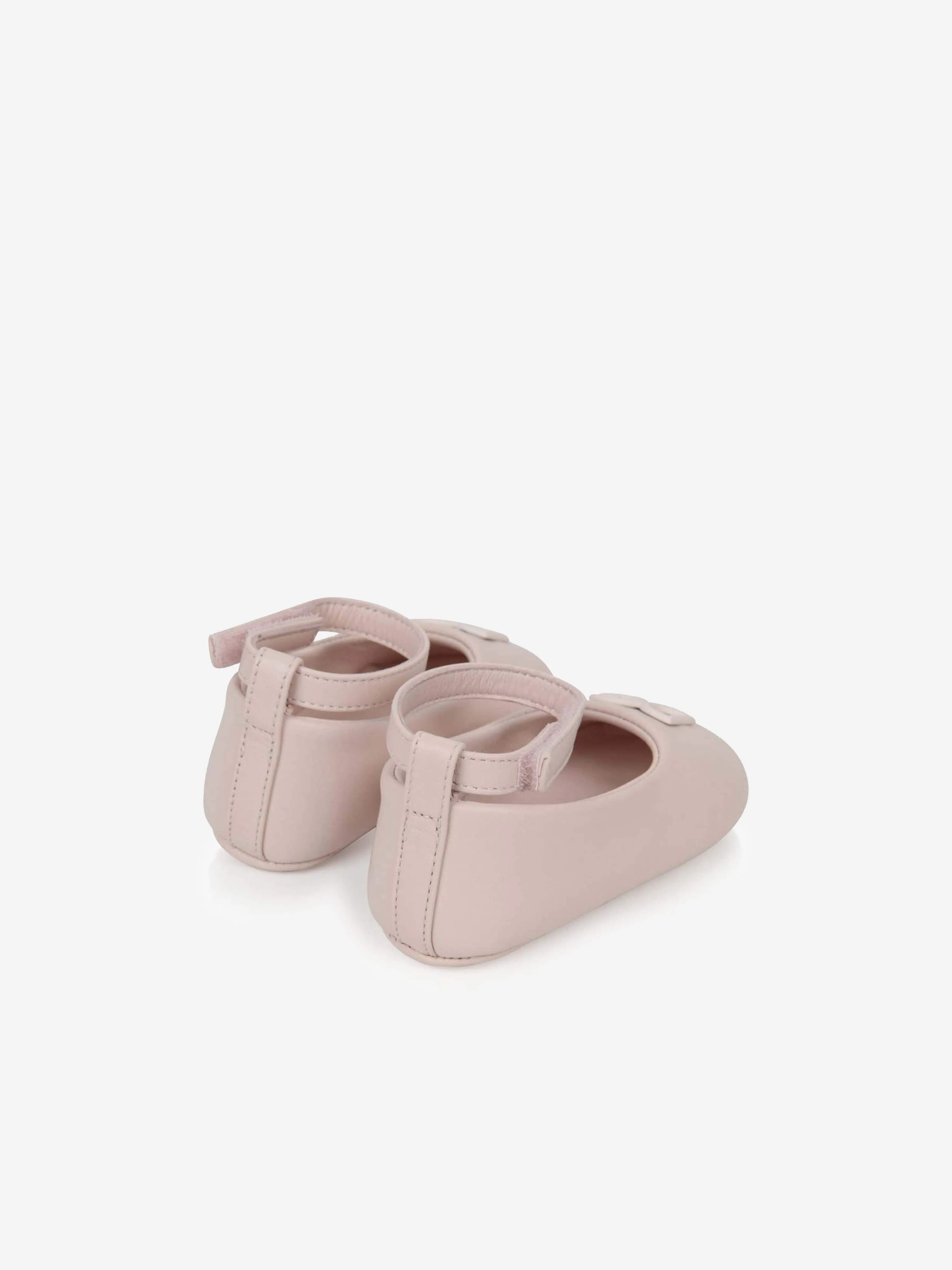 Baby Girls Leather Ballerina Shoes in Pink