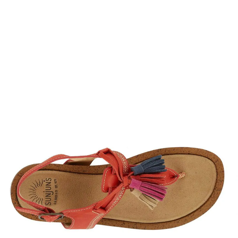 Bass Women's Sunjuns Sadie T-Strap Sandal - Poppy 71-23009