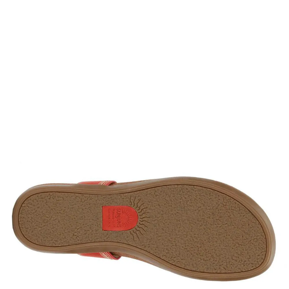 Bass Women's Sunjuns Sadie T-Strap Sandal - Poppy 71-23009