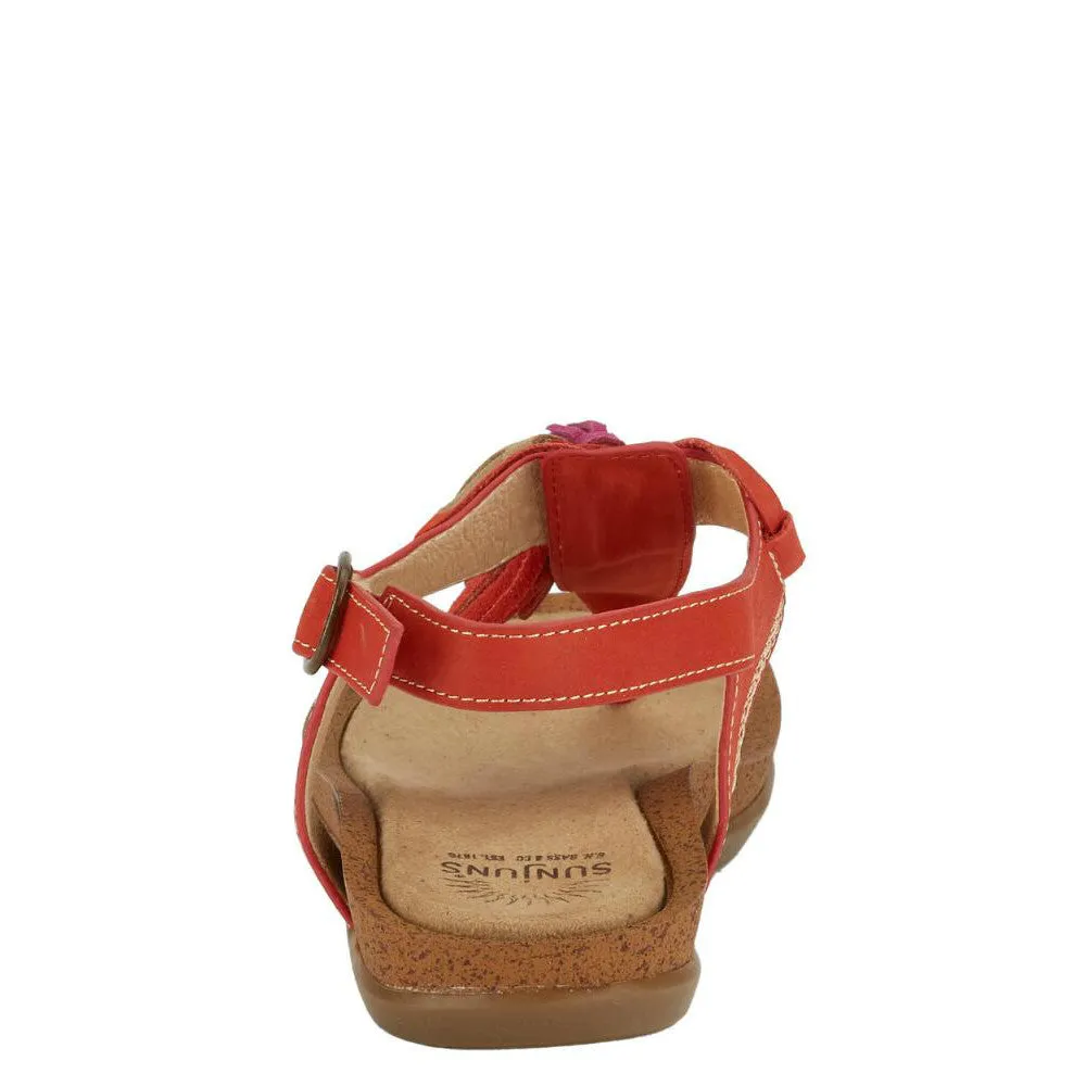 Bass Women's Sunjuns Sadie T-Strap Sandal - Poppy 71-23009