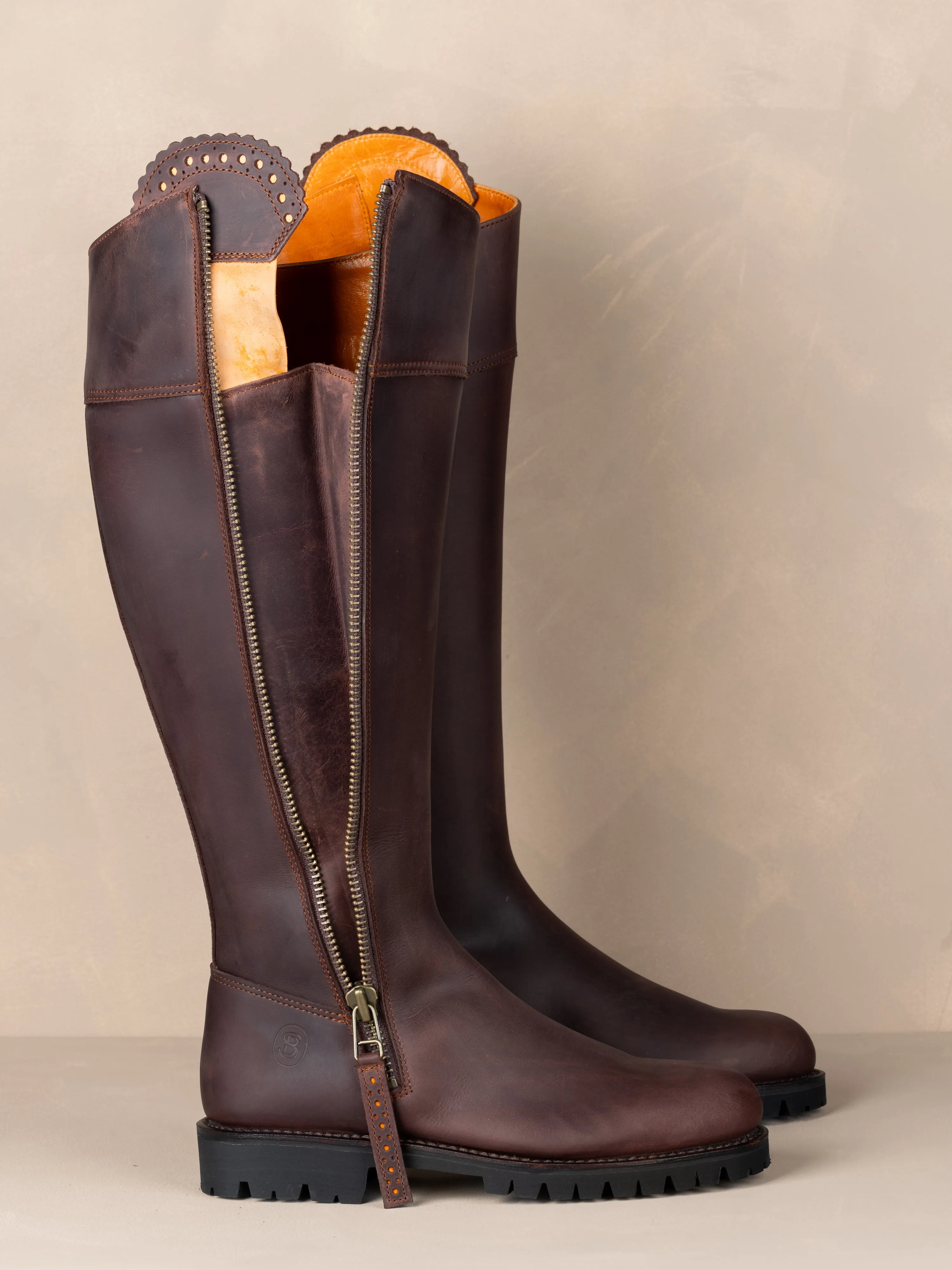 Cascada Full Calf Waterproof Boot Tread Sole - Brown
