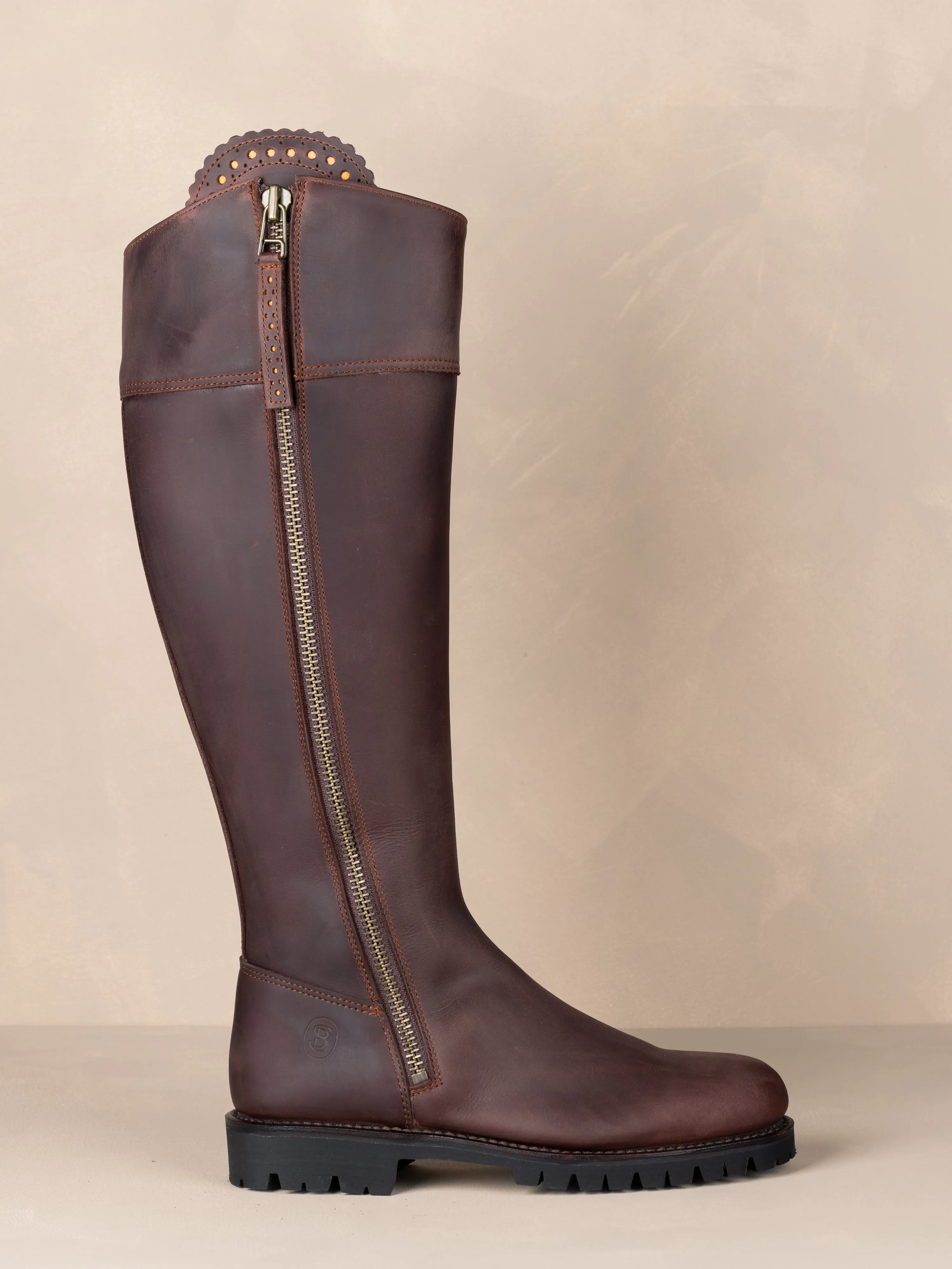 Cascada Full Calf Waterproof Boot Tread Sole - Brown