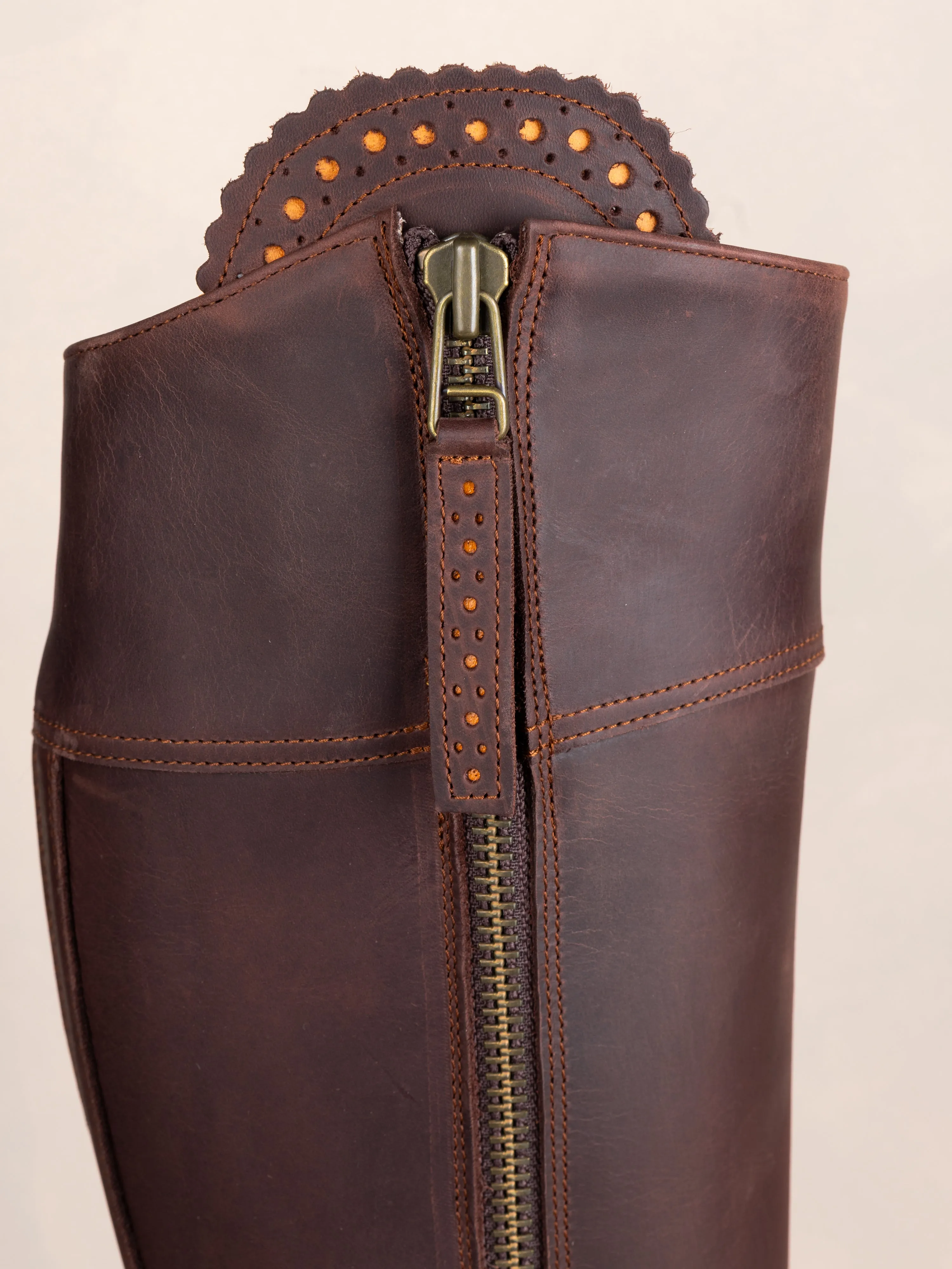 Cascada Full Calf Waterproof Boot Tread Sole - Brown