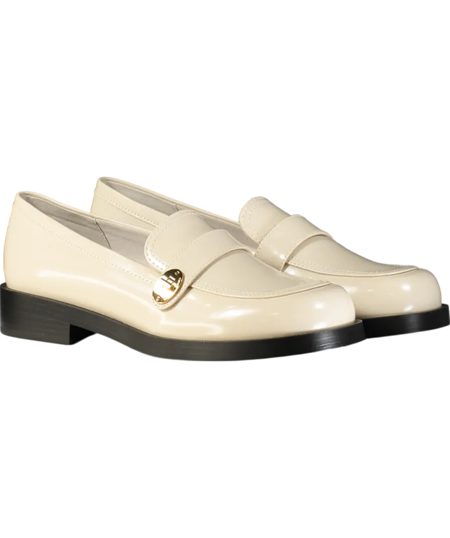 Charles & Keith Cream Hettie Metallic Buckle Strap Loafers UK 6 EU 39 👠