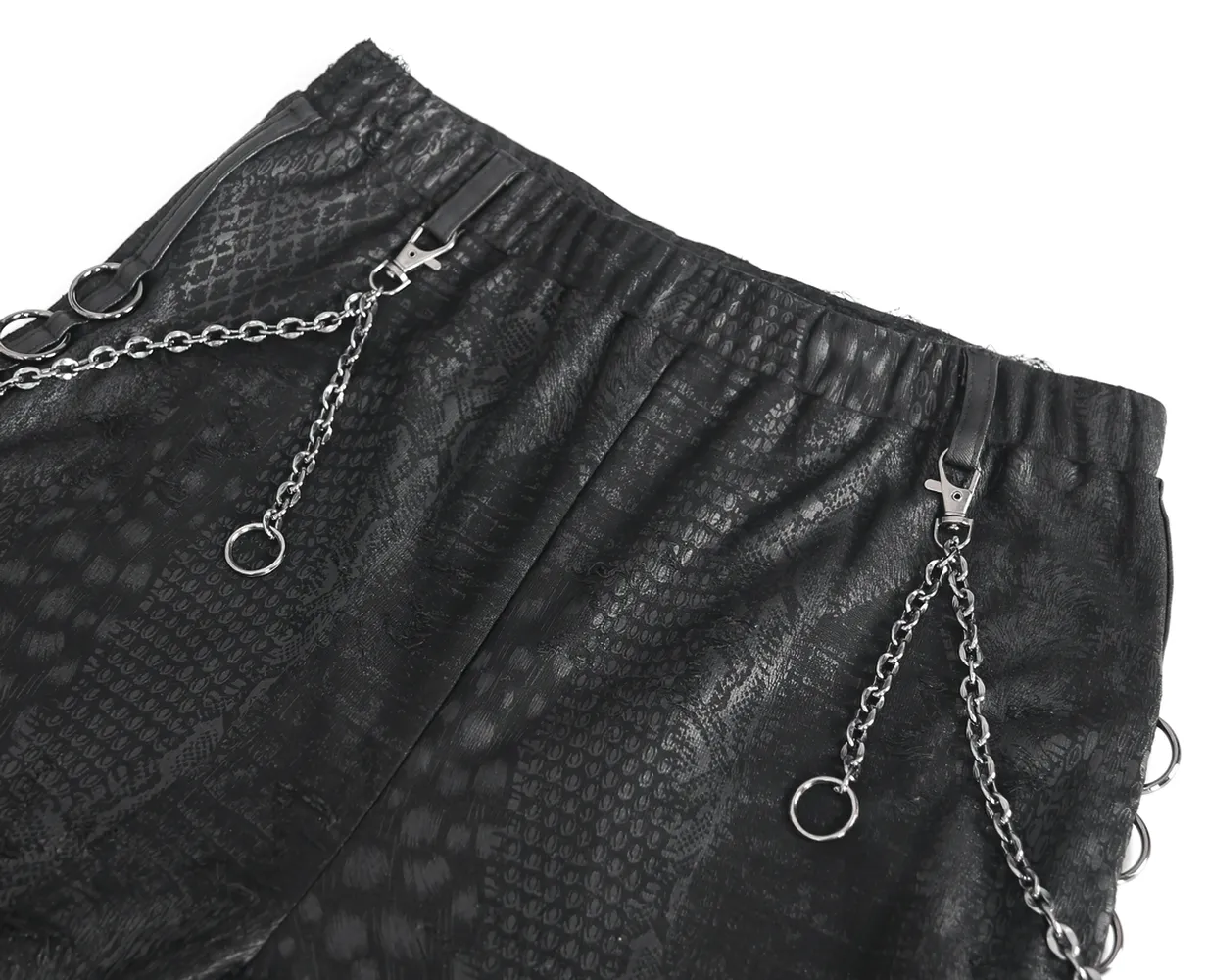 Chic Reptile Print Skinny Leggings with Chain for Women
