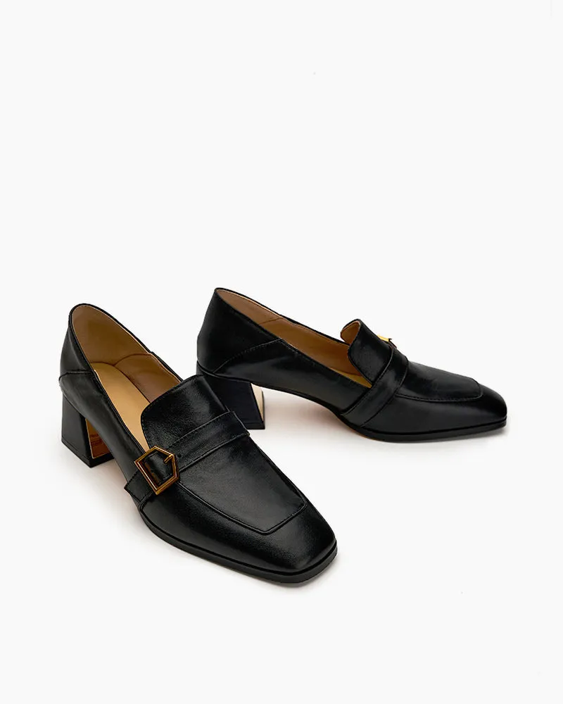(Clean Up US 9/ US 10) Gentle And Versatile Square Toe Loafers