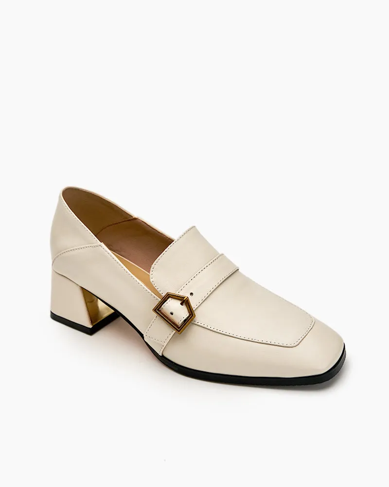 (Clean Up US 9/ US 10) Gentle And Versatile Square Toe Loafers