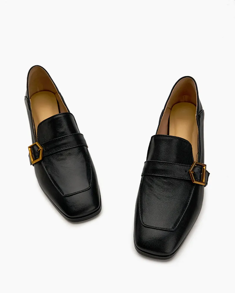 (Clean Up US 9/ US 10) Gentle And Versatile Square Toe Loafers