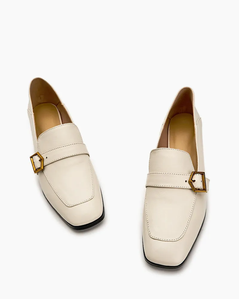 (Clean Up US 9/ US 10) Gentle And Versatile Square Toe Loafers