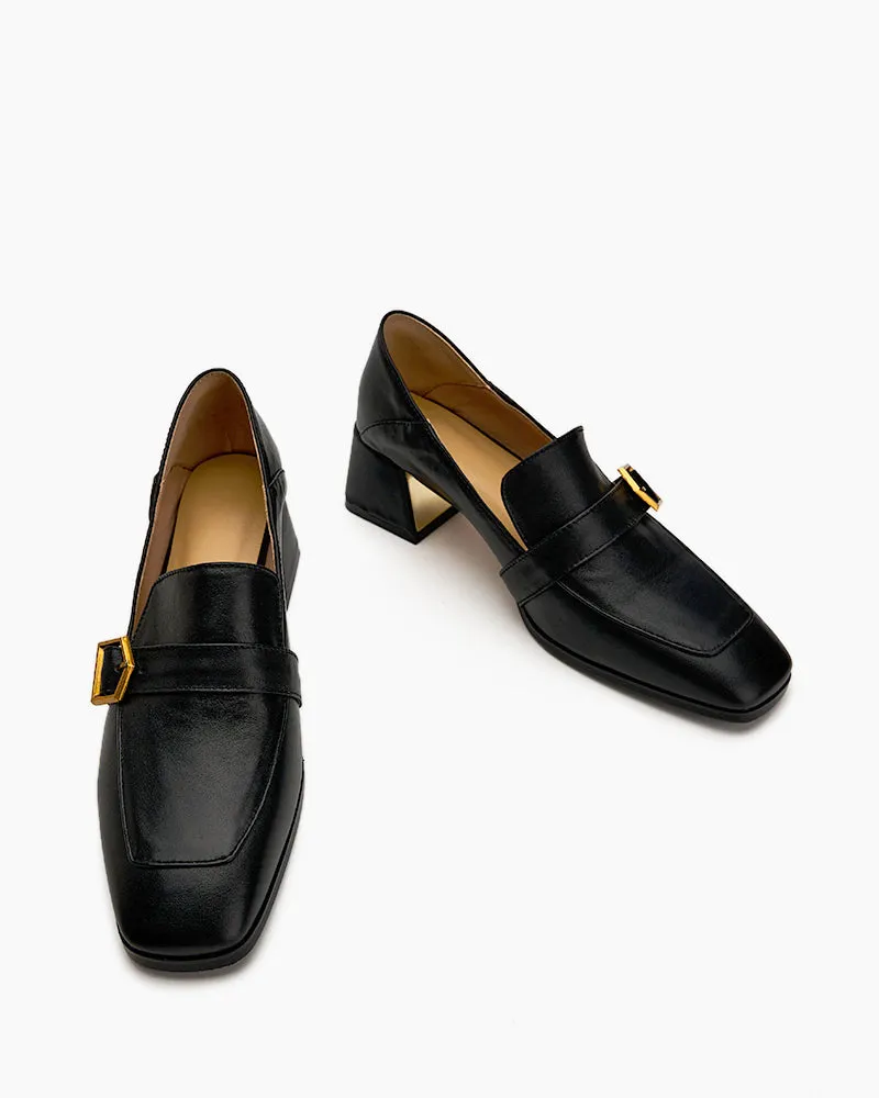 (Clean Up US 9/ US 10) Gentle And Versatile Square Toe Loafers