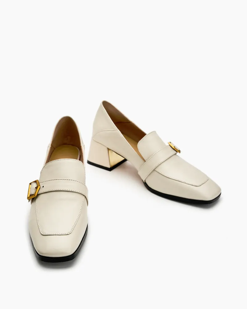 (Clean Up US 9/ US 10) Gentle And Versatile Square Toe Loafers