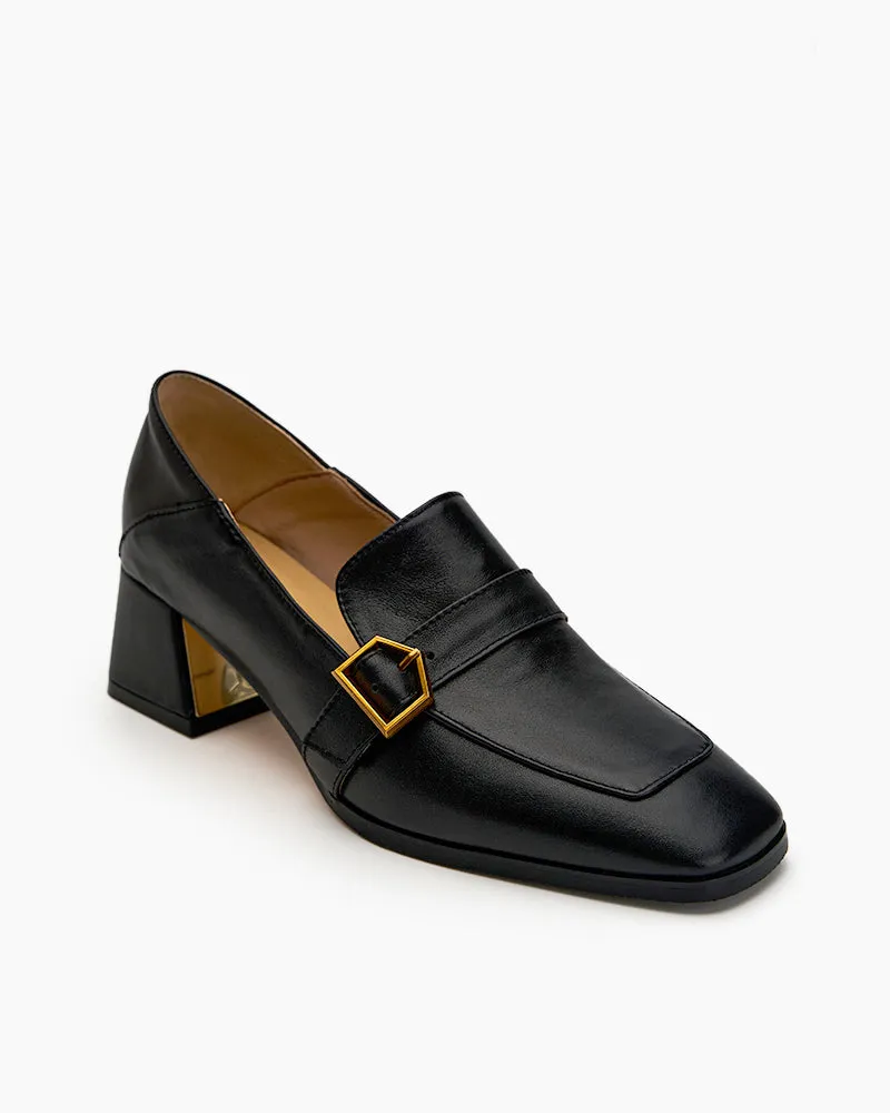 (Clean Up US 9/ US 10) Gentle And Versatile Square Toe Loafers