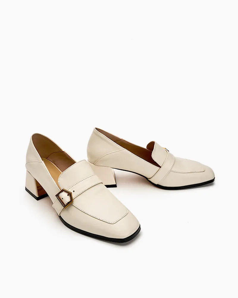 (Clean Up US 9/ US 10) Gentle And Versatile Square Toe Loafers