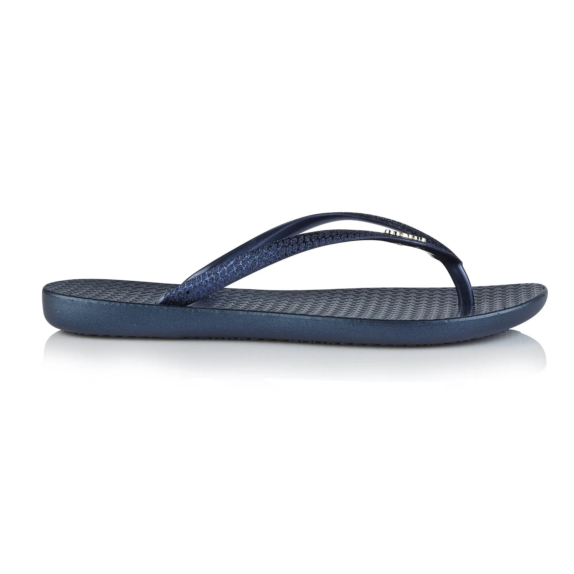 Coloko Freesia Snake Effect Glitter Ergonomic Footbed Flip-Flops Sky Blue / Navy