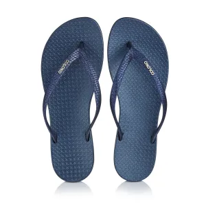 Coloko Freesia Snake Effect Glitter Ergonomic Footbed Flip-Flops Sky Blue / Navy