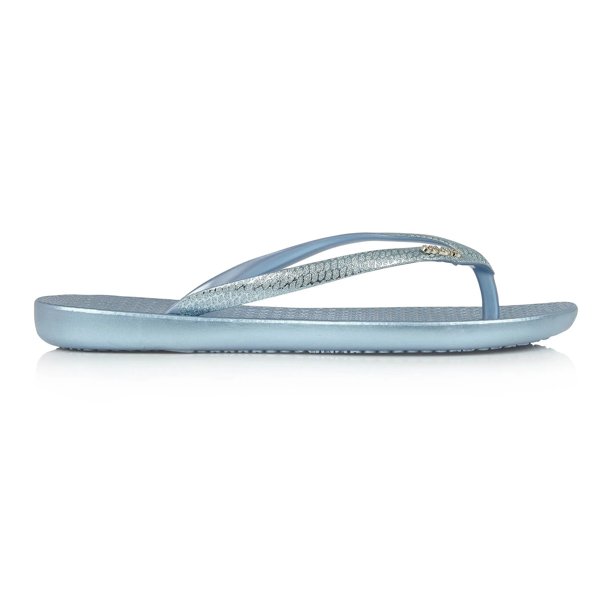 Coloko Freesia Snake Effect Glitter Ergonomic Footbed Flip-Flops Sky Blue / Navy