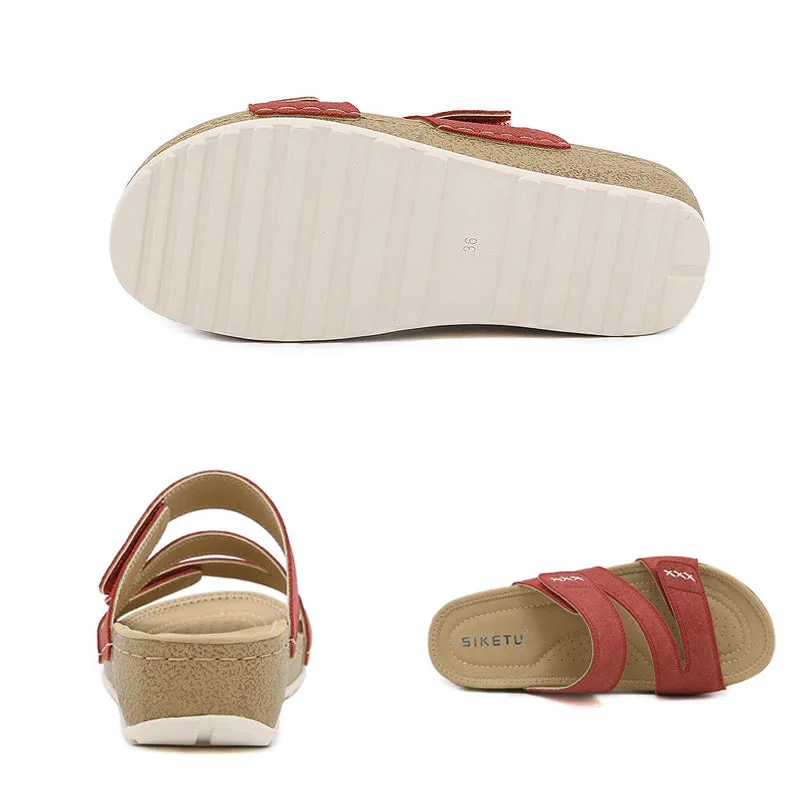 Fashionable And Comfortable Cross-Band Platform Wedge Sandals