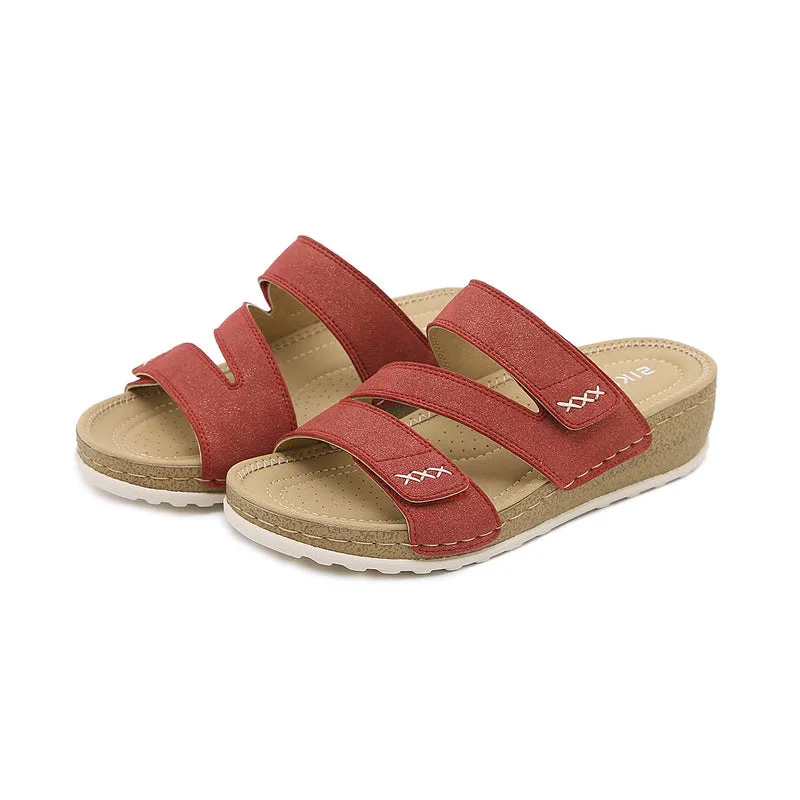 Fashionable And Comfortable Cross-Band Platform Wedge Sandals