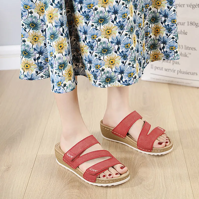 Fashionable And Comfortable Cross-Band Platform Wedge Sandals