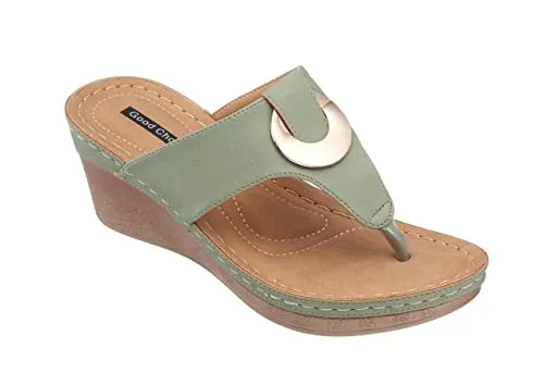 GC Shoes Womens Memory Foam Wedge Sandals
