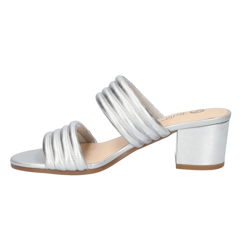 Georgette Metallic Block Heeled Sandals