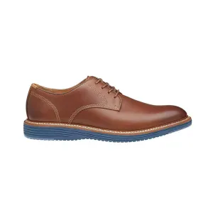 JOHNSTON & MURPHY UPTON PLAIN TOE LACE OXFORD TAN/BLUE - MENS