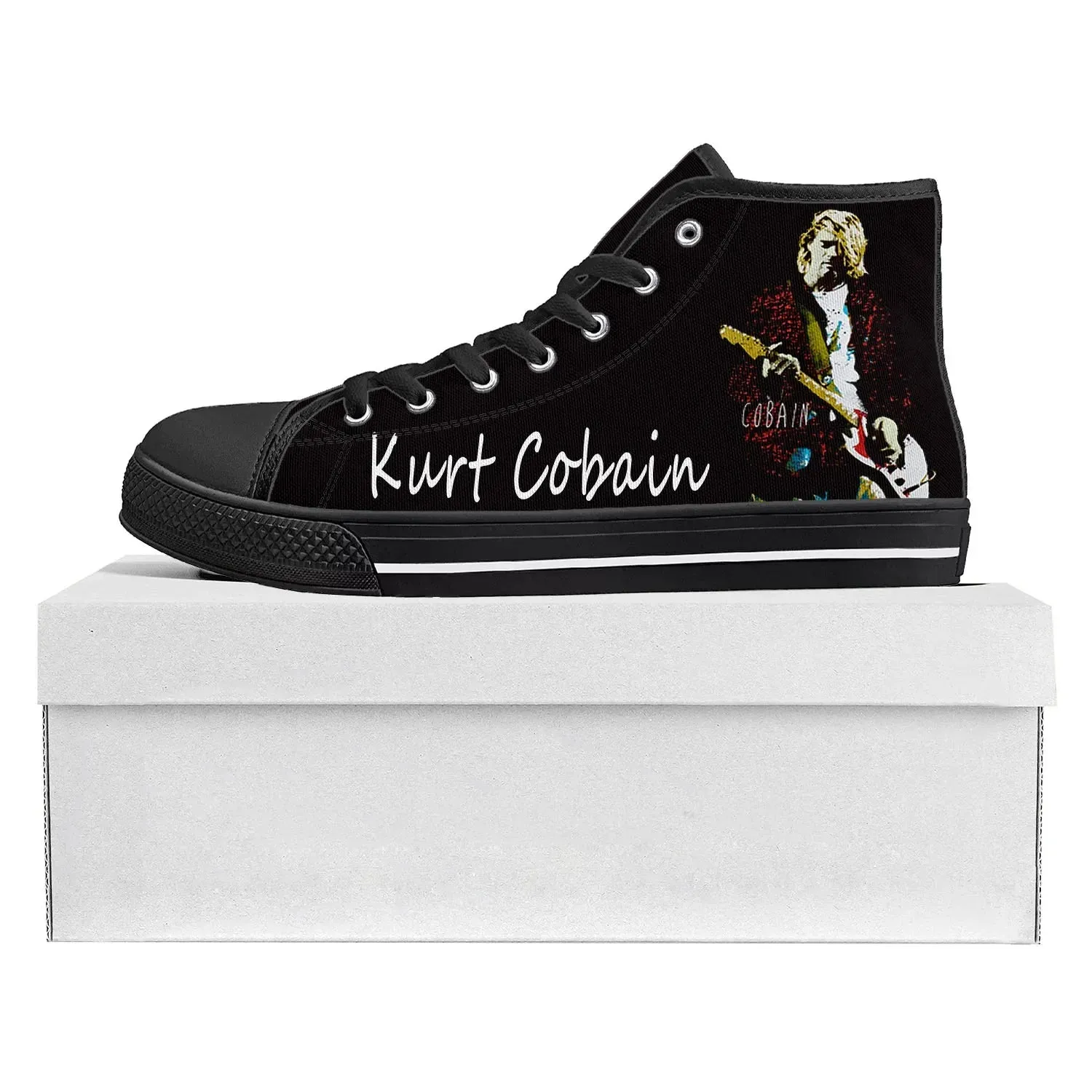Kurt Cobain High-Top Canvas Sneakers | Custom Casual Shoes for Men, Women, & Teens