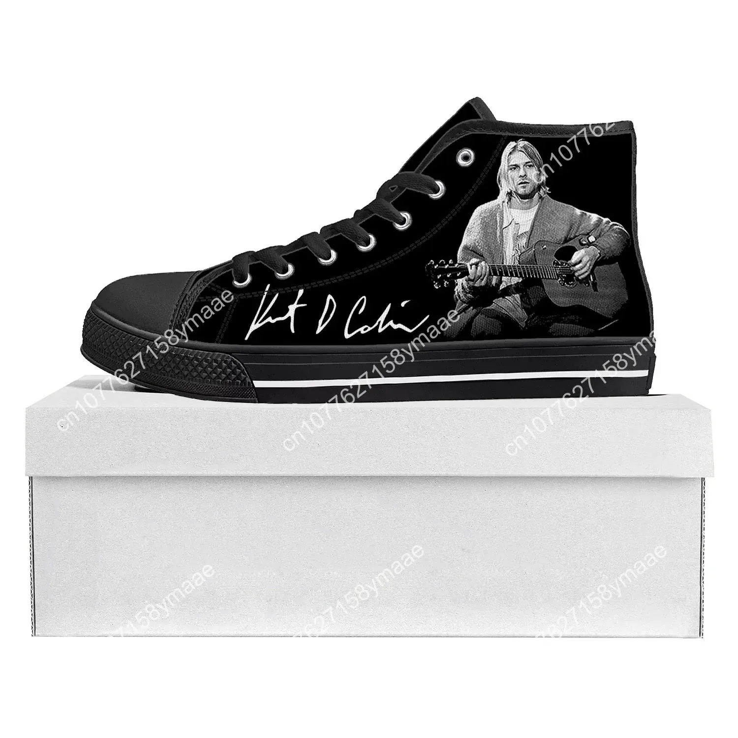 Kurt Cobain High-Top Canvas Sneakers | Custom Casual Shoes for Men, Women, & Teens