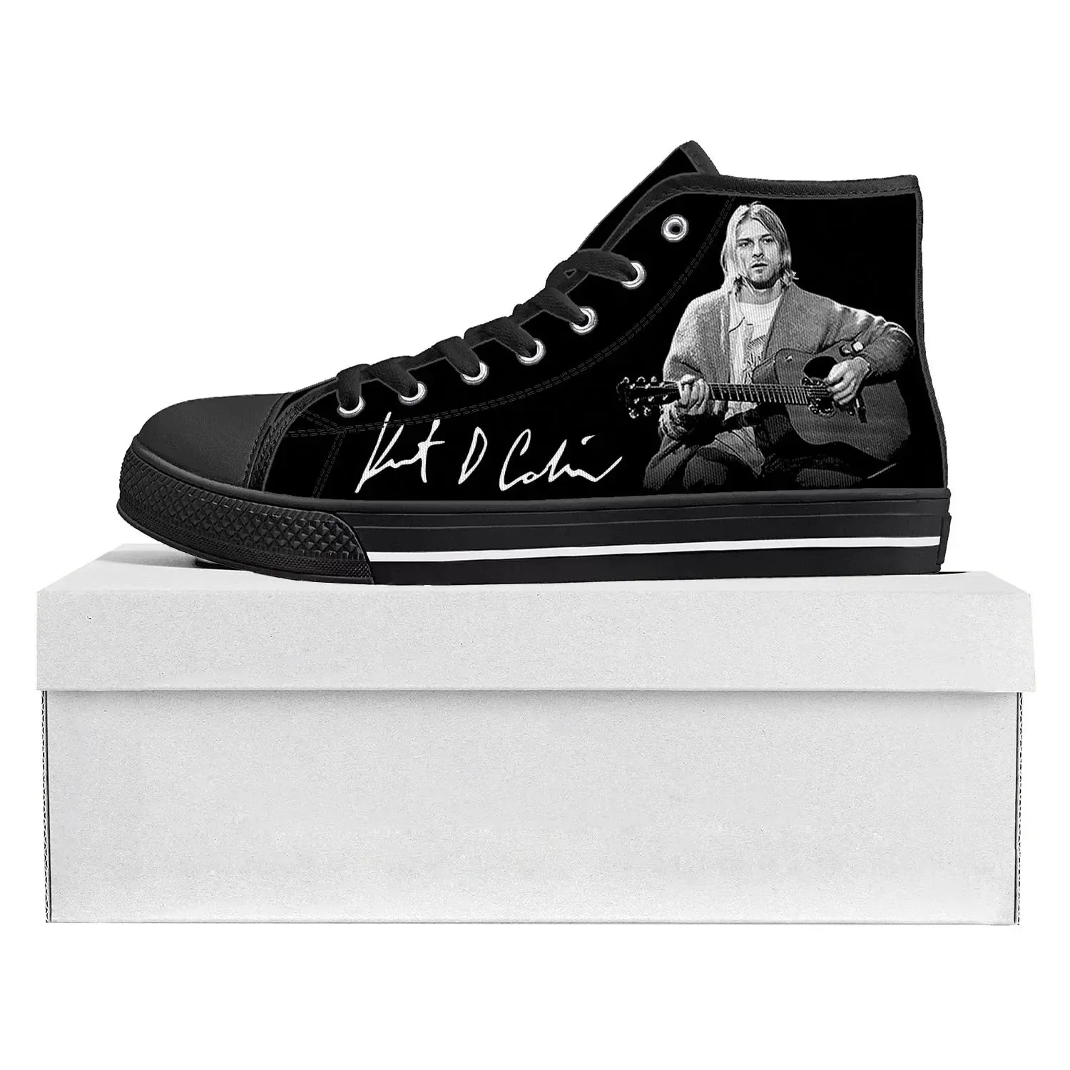 Kurt Cobain High-Top Canvas Sneakers | Custom Casual Shoes for Men, Women, & Teens