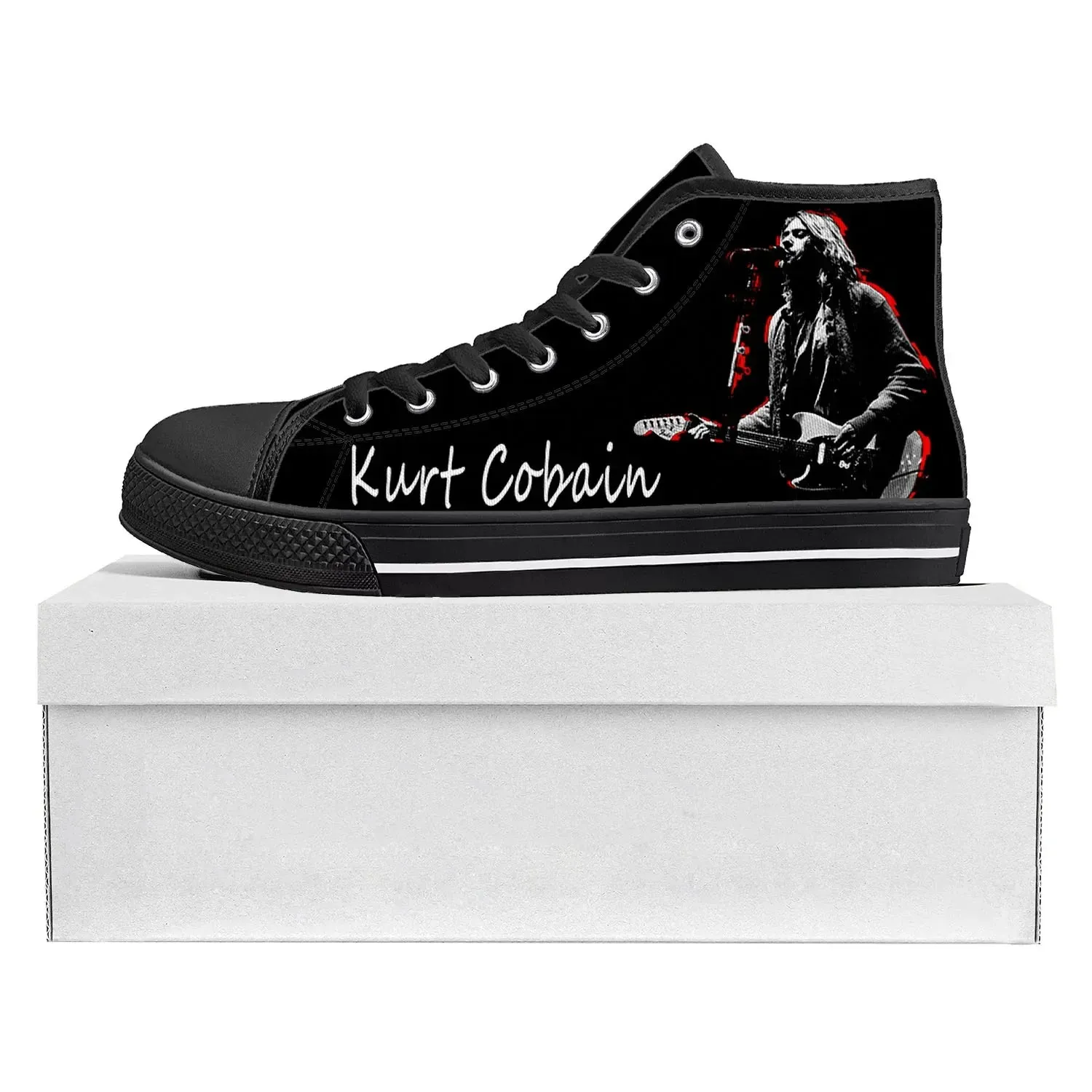 Kurt Cobain High-Top Canvas Sneakers | Custom Casual Shoes for Men, Women, & Teens