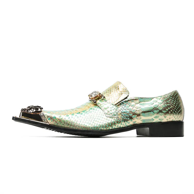 Leather shoes men's cowhide summer British business casual square-toe cowhide brand slip-on set of shoes fashionable loafers