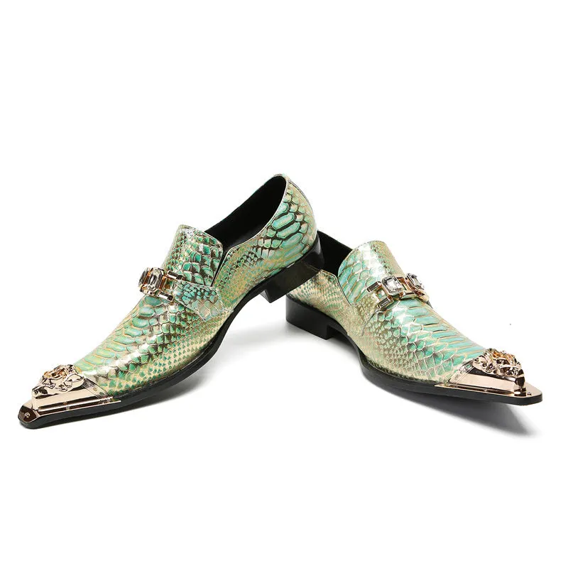 Leather shoes men's cowhide summer British business casual square-toe cowhide brand slip-on set of shoes fashionable loafers