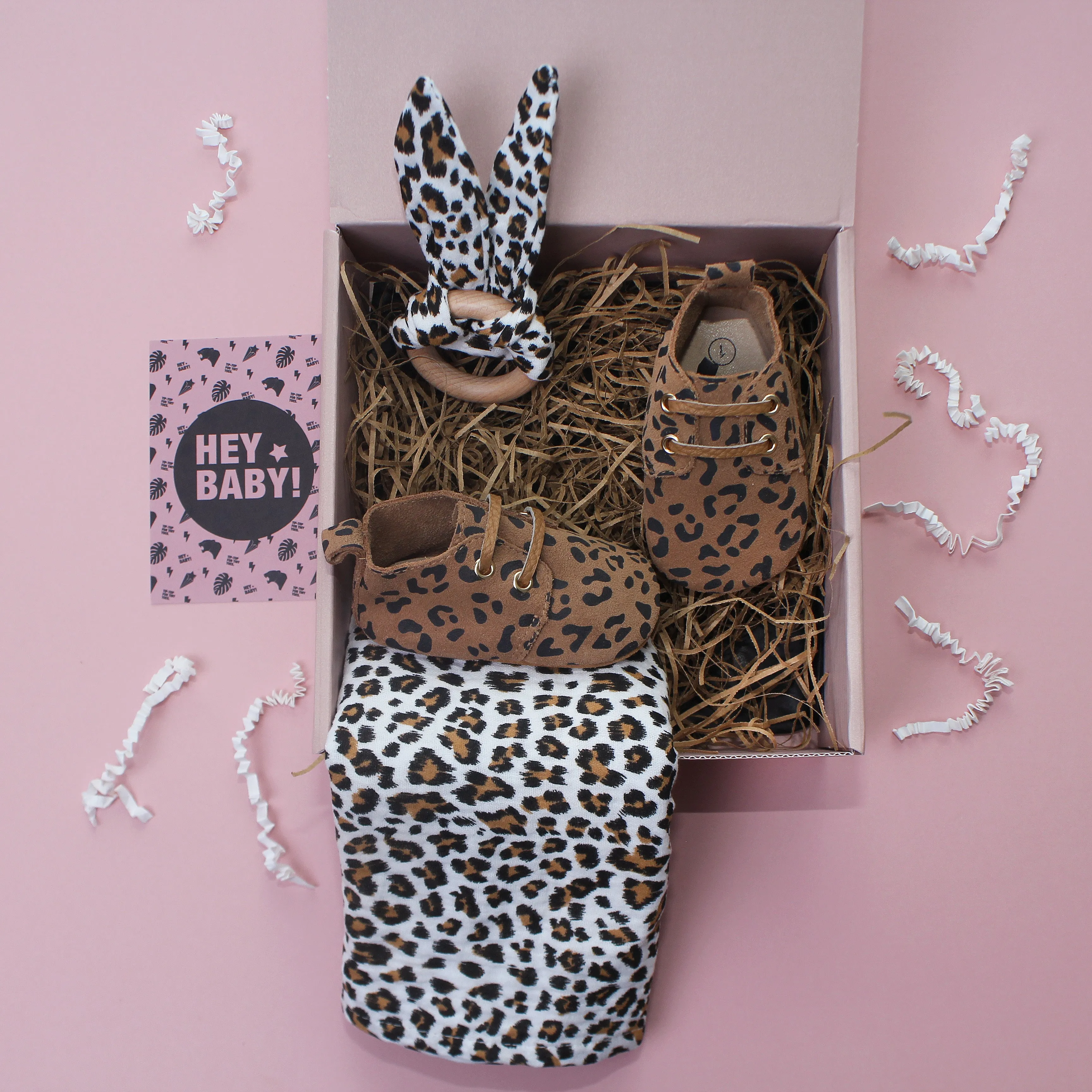 Leopard Lovers Tan Unisex New Baby Gift Set