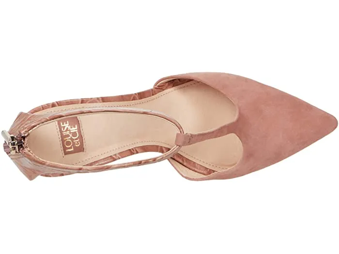 Louise Et Cie KALONA Ankle Strap Pointed-Toe Slim Wrapped Heel Pumps SOFT ROSE
