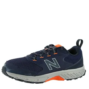 New Balance Men's 510 V5 Trail Running Shoe, Navy/Orange, 11.5