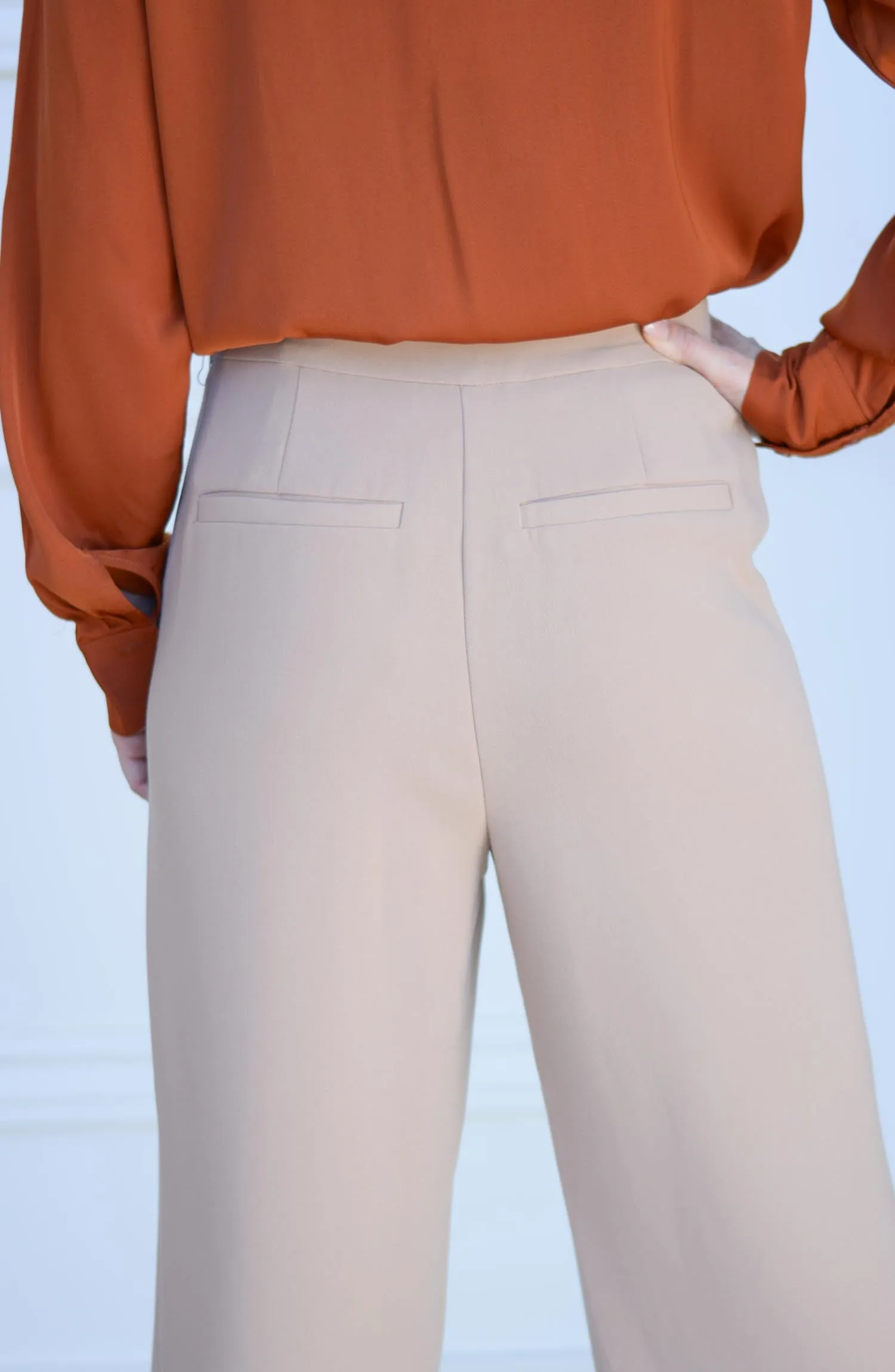 Riga Button Front Wide Leg Trouser