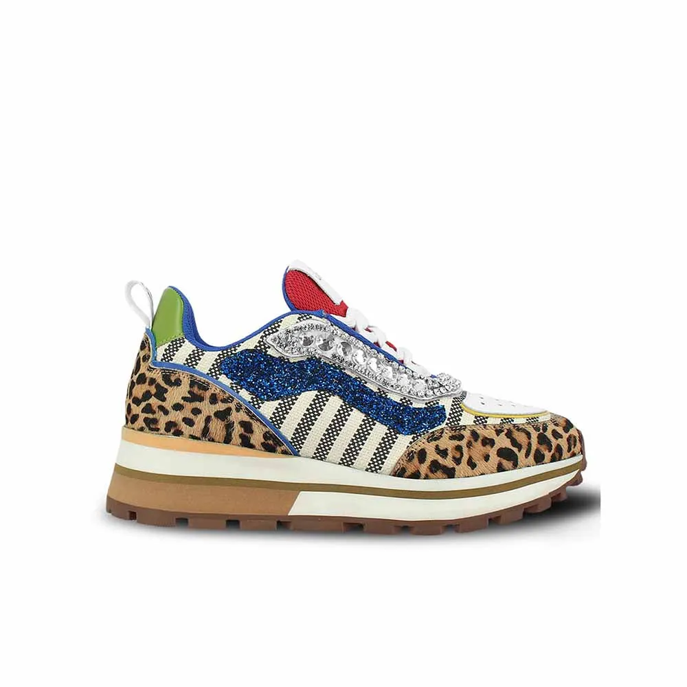Saint G Multi Leather Handcrafted Embellished Sneakers