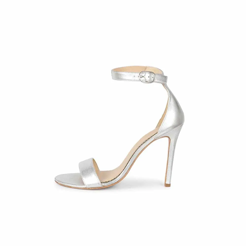 Saint G Silver Leather Handcrafted Heels