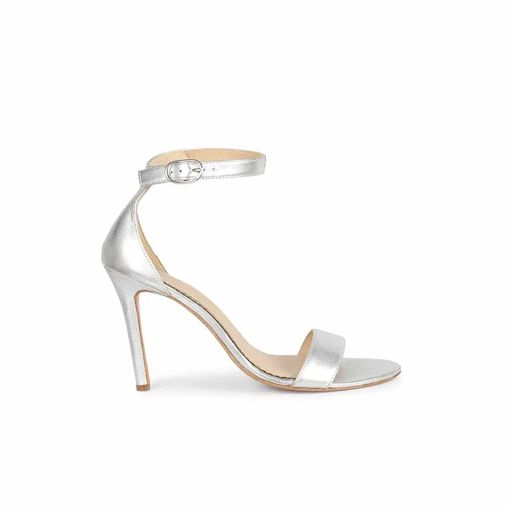 Saint G Silver Leather Handcrafted Heels
