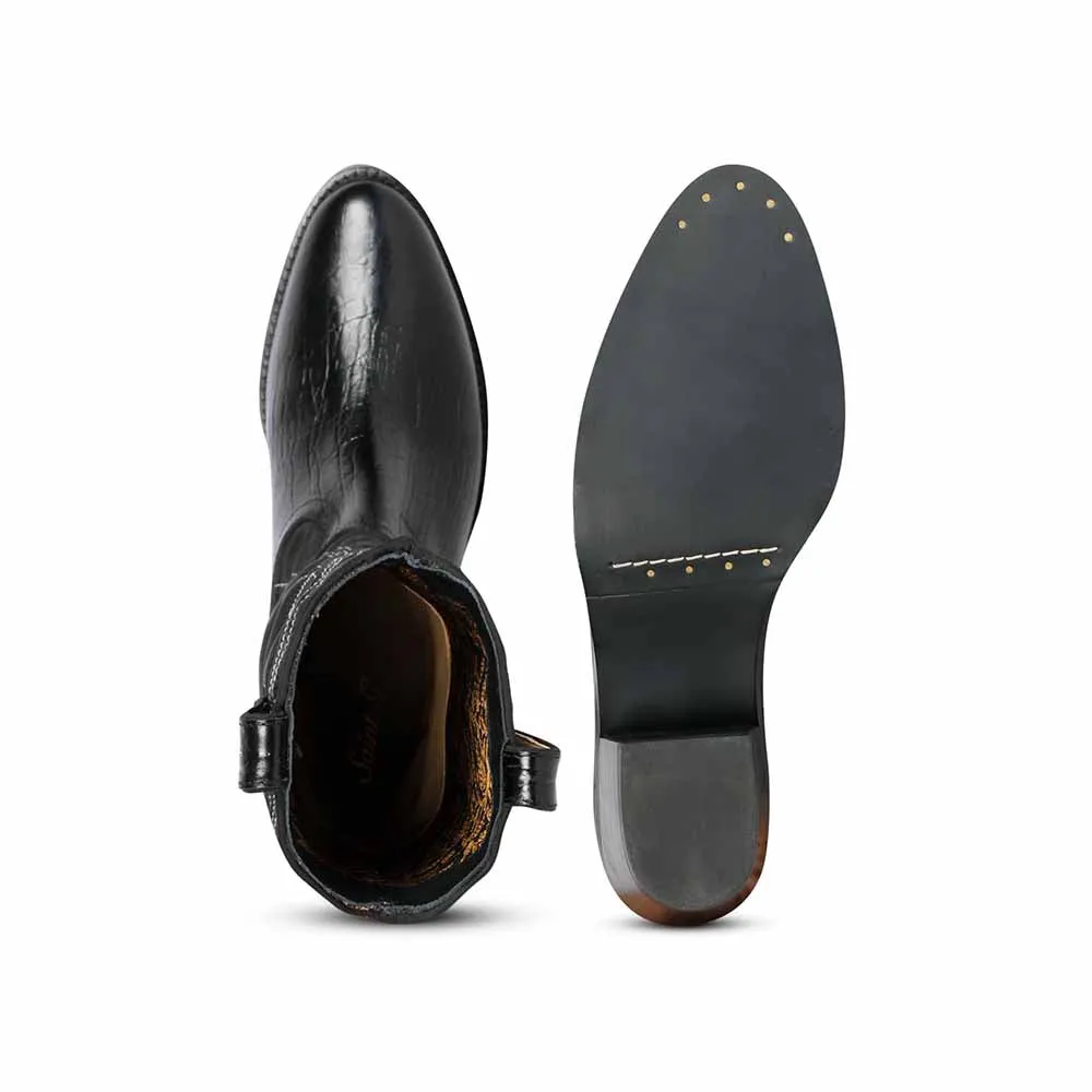Saint G Stitched Black Leather Handcrafted Boots