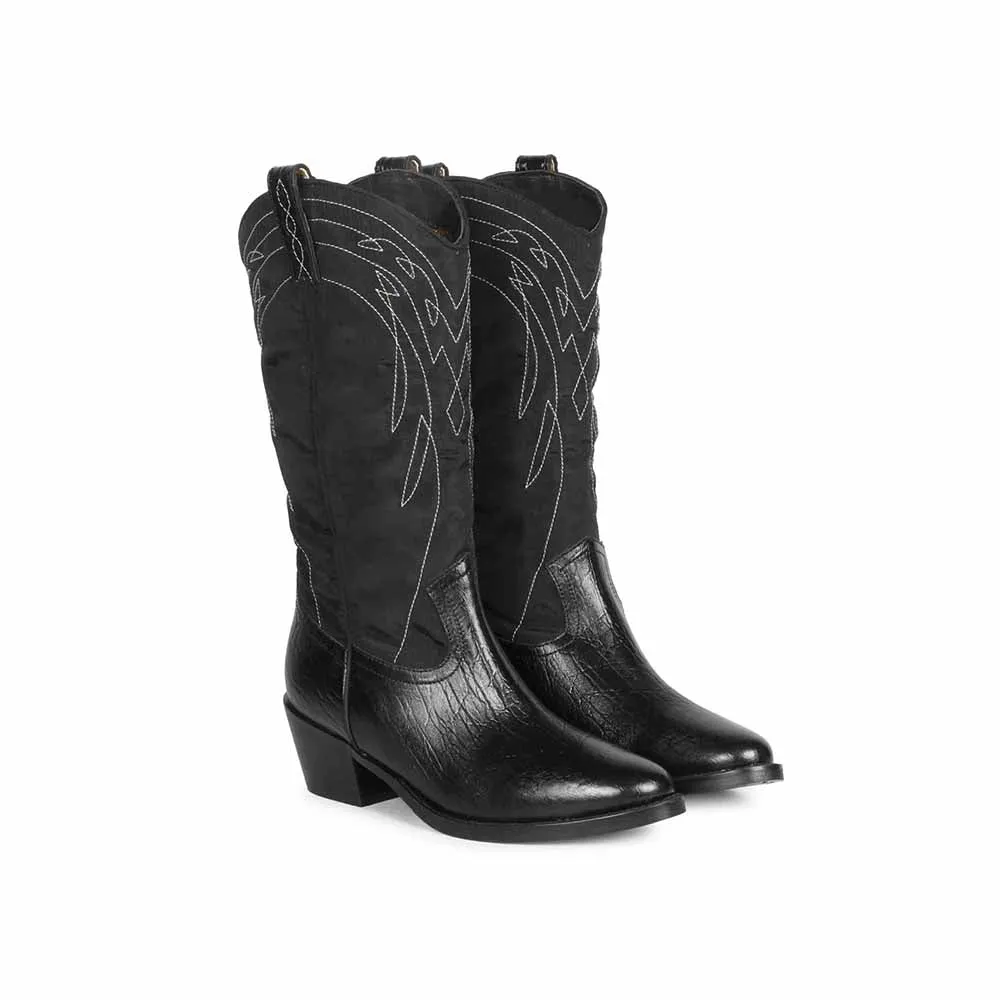 Saint G Stitched Black Leather Handcrafted Boots