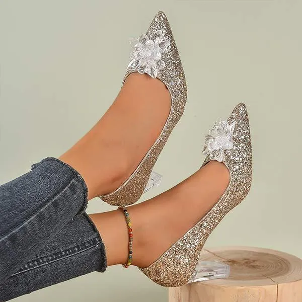 Women's Crystal Pointed-Toe Wedding High Heel Shoes 72396604C