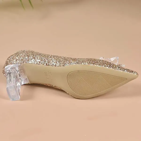 Women's Crystal Pointed-Toe Wedding High Heel Shoes 72396604C