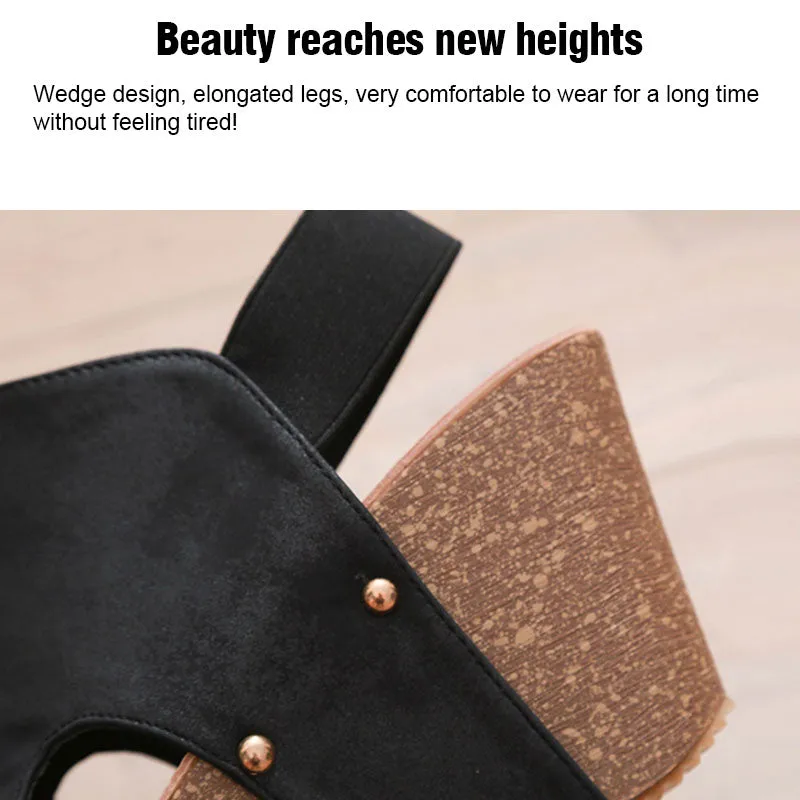 Women‘s Fashionable Retro Western Style Wedge Sandals