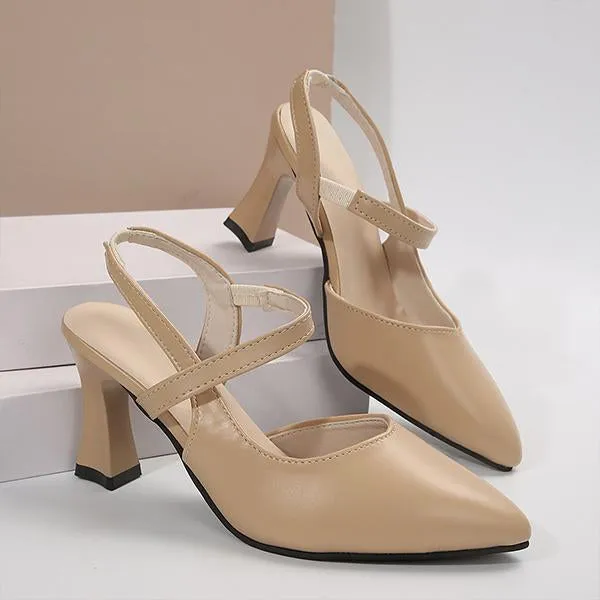 Women's Pointed Toe Fashionable Thick Heel Sandals 54617563S